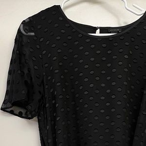 NWT : Ann Taylor : Black Dot Short-sleeve Dress